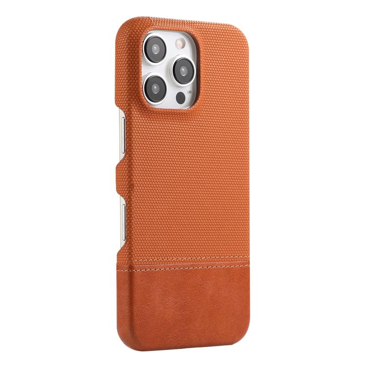 For iPhone 16 Pro Max Stitching Cloth MagSafe Magnetic PC Hybrid PU Phone Case