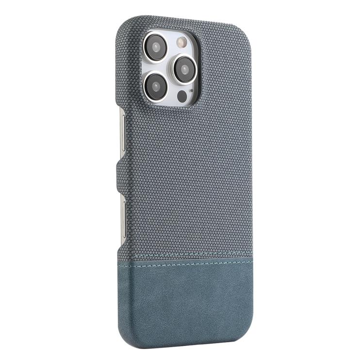 For iPhone 16 Pro Stitching Cloth MagSafe Magnetic PC Hybrid PU Phone Case