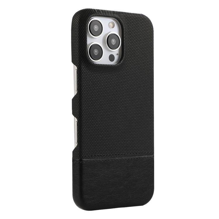 For iPhone 16 Pro Stitching Cloth MagSafe Magnetic PC Hybrid PU Phone Case