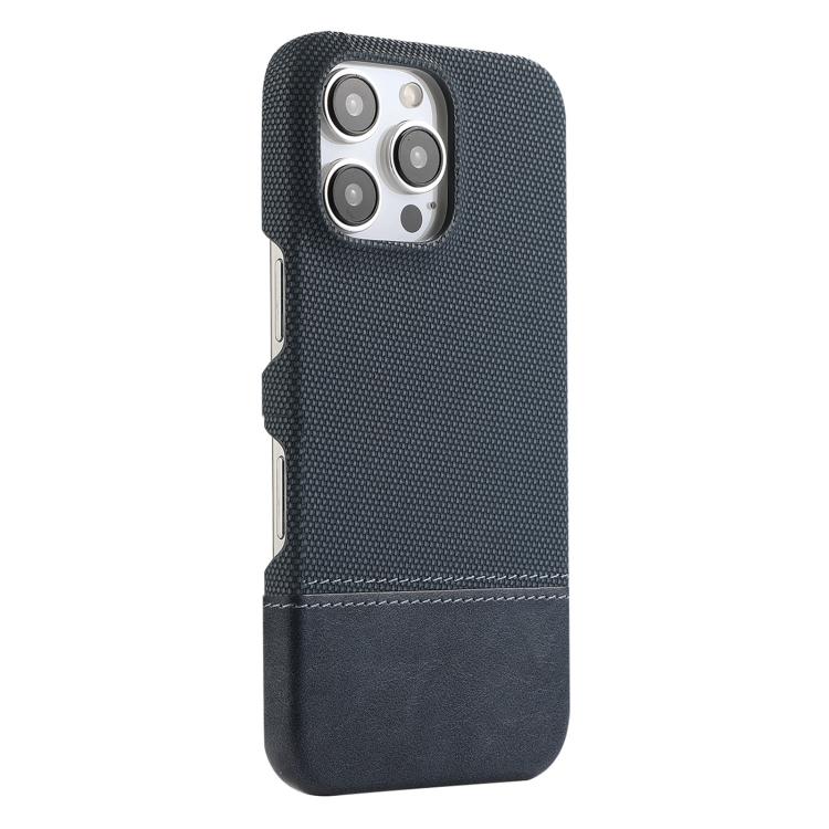 For iPhone 16 Pro Stitching Cloth MagSafe Magnetic PC Hybrid PU Phone Case