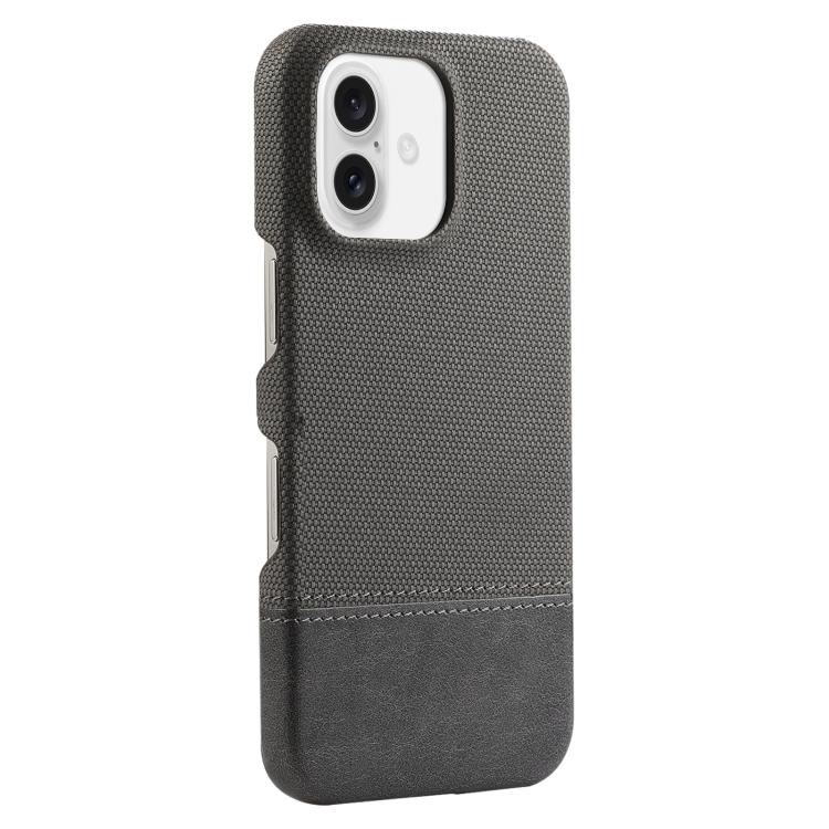 For iPhone 16 Stitching Cloth MagSafe Magnetic PC Hybrid PU Phone Case