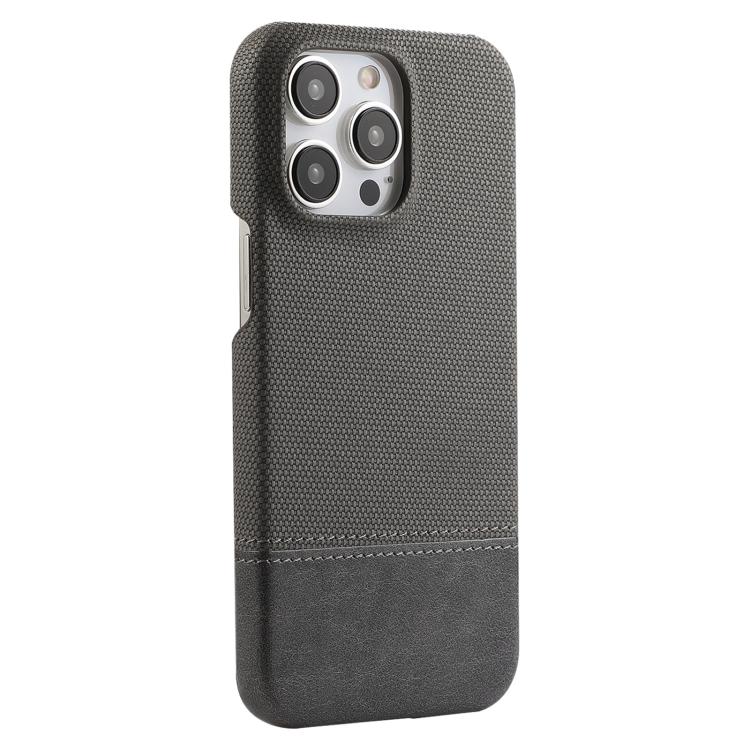 For iPhone 14 Pro Stitching Cloth MagSafe Magnetic PC Hybrid PU Phone Case