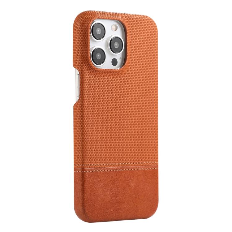For iPhone 14 Pro Stitching Cloth MagSafe Magnetic PC Hybrid PU Phone Case