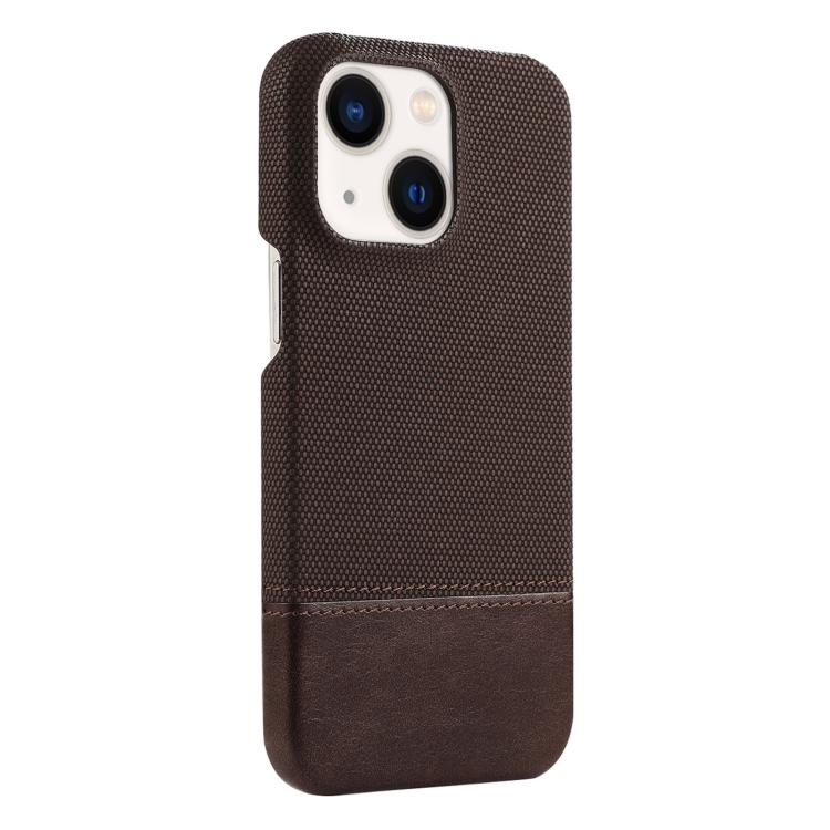 For iPhone 14 / 13 Stitching Cloth MagSafe Magnetic PC Hybrid PU Phone Case