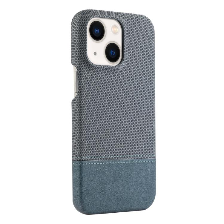 For iPhone 14 Plus / 15 Plus Stitching Cloth MagSafe Magnetic PC Hybrid PU Phone Case