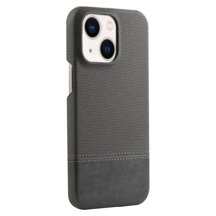 For iPhone 14 Plus / 15 Plus Stitching Cloth MagSafe Magnetic PC Hybrid PU Phone Case