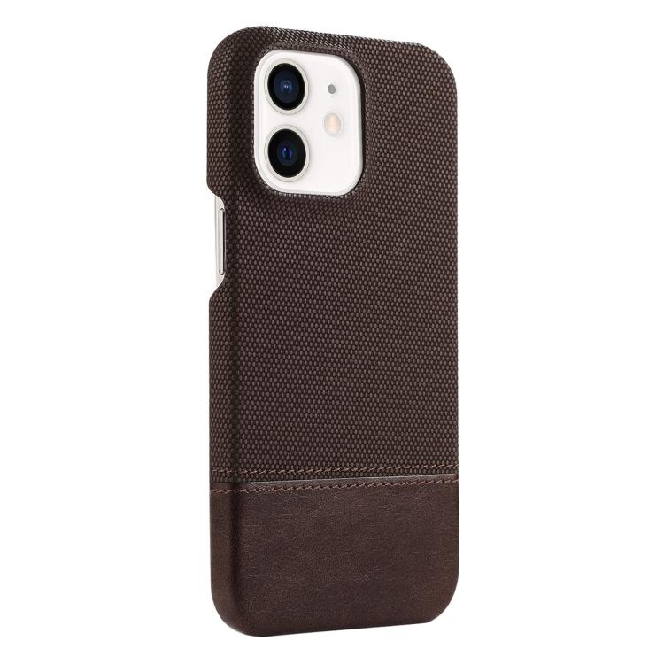 For iPhone 12 / 12 Pro Stitching Cloth MagSafe Magnetic PC Hybrid PU Phone Case