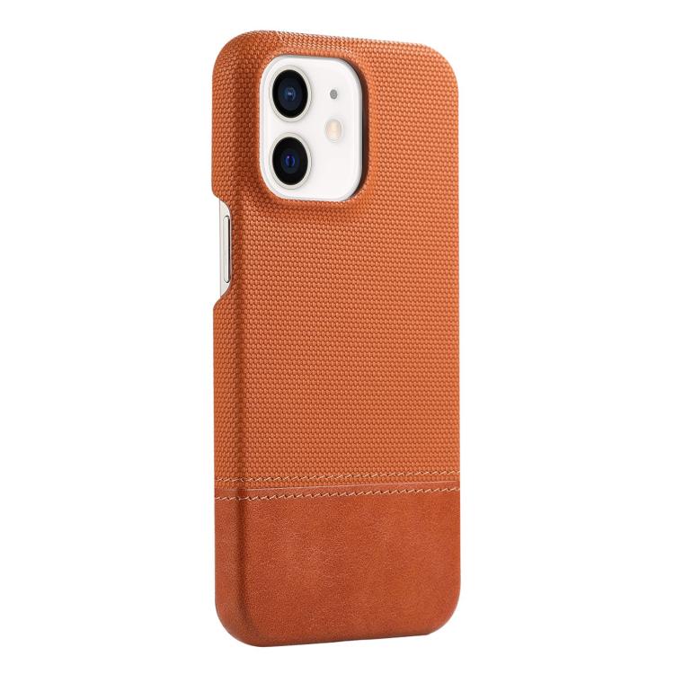 For iPhone 12 / 12 Pro Stitching Cloth MagSafe Magnetic PC Hybrid PU Phone Case