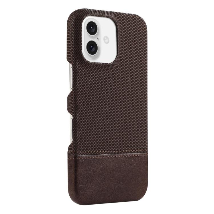For iPhone 17 Stitching Cloth MagSafe Magnetic PC Hybrid PU Phone Case