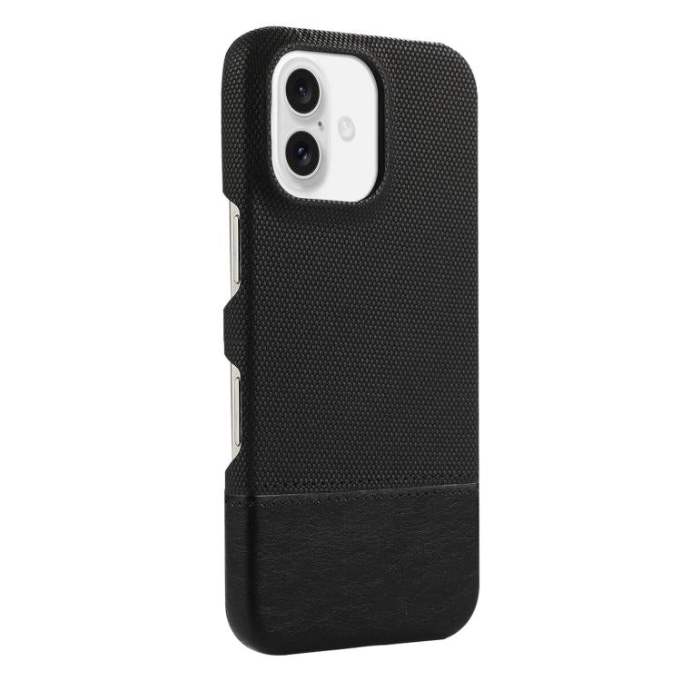 For iPhone 17 Stitching Cloth MagSafe Magnetic PC Hybrid PU Phone Case