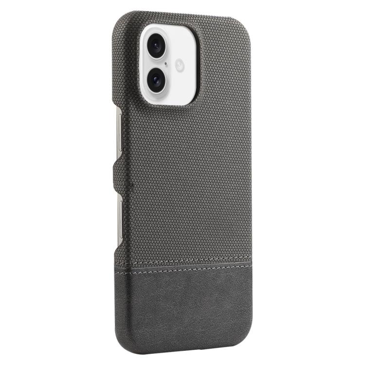 For iPhone 17 Stitching Cloth MagSafe Magnetic PC Hybrid PU Phone Case