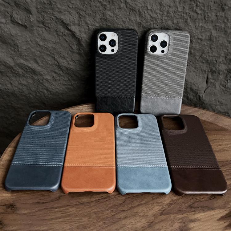 For iPhone 16 Pro Max Stitching Cloth MagSafe Magnetic PC Hybrid PU Phone Case
