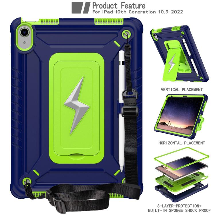 For iPad 2025 / 2022 Armor Bolt Shape Holder Silicone Hybrid PC Tablet Case