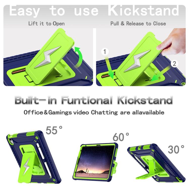 For iPad 2025 / 2022 Armor Bolt Shape Holder Silicone Hybrid PC Tablet Case