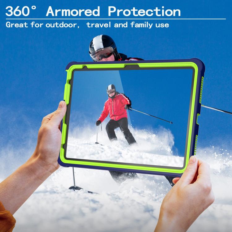 For iPad 2025 / 2022 Armor Bolt Shape Holder Silicone Hybrid PC Tablet Case