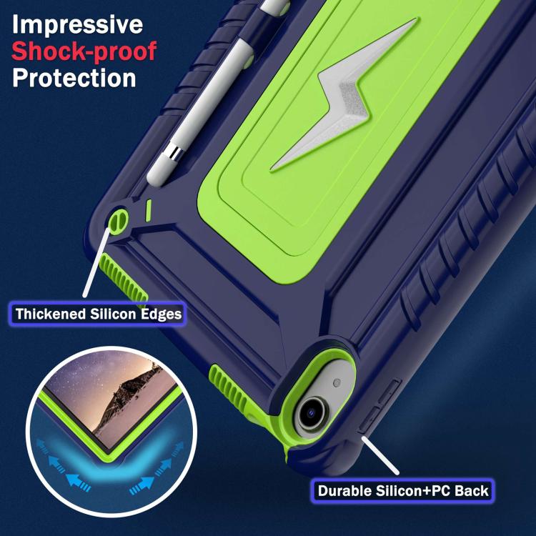 For iPad 2025 / 2022 Armor Bolt Shape Holder Silicone Hybrid PC Tablet Case