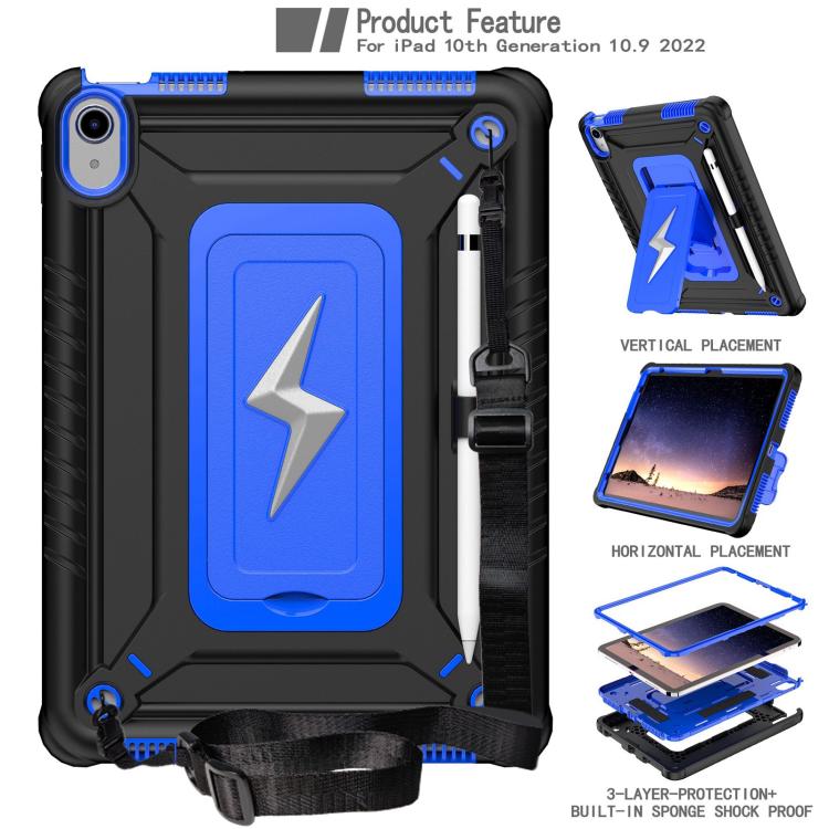 For iPad 2025 / 2022 Armor Bolt Shape Holder Silicone Hybrid PC Tablet Case