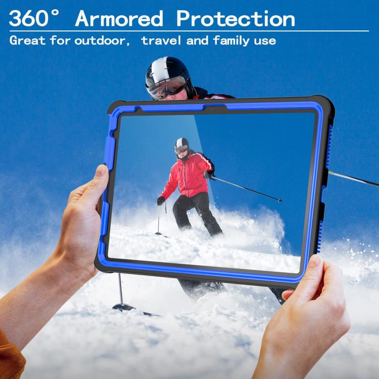For iPad 2025 / 2022 Armor Bolt Shape Holder Silicone Hybrid PC Tablet Case