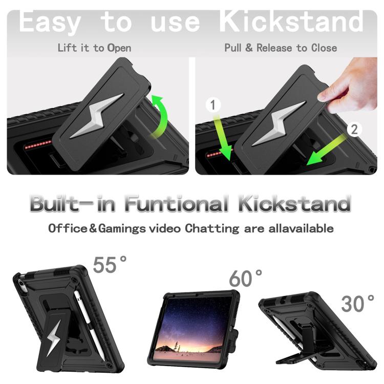 For iPad 2025 / 2022 Armor Bolt Shape Holder Silicone Hybrid PC Tablet Case