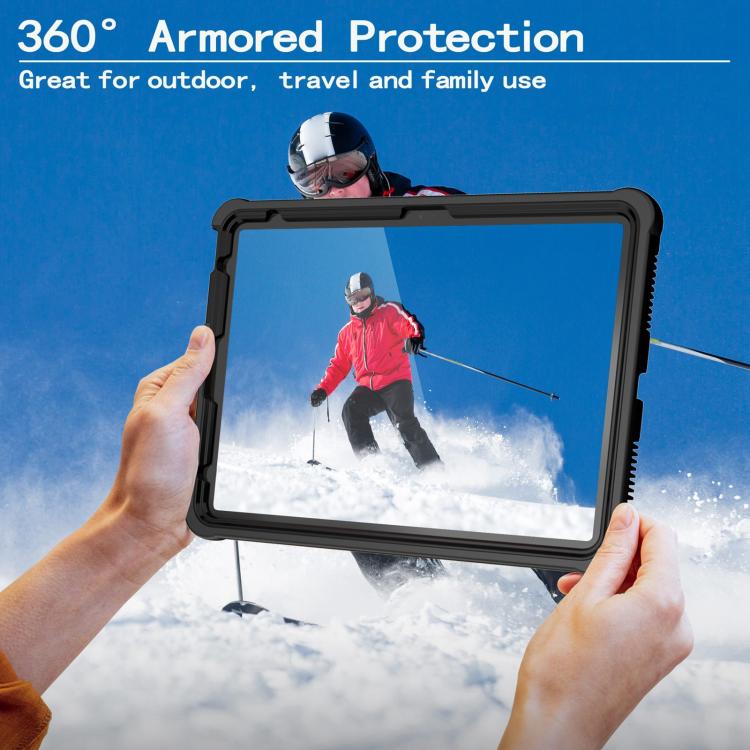 For iPad 2025 / 2022 Armor Bolt Shape Holder Silicone Hybrid PC Tablet Case