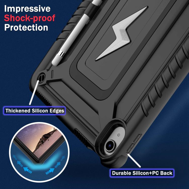 For iPad 2025 / 2022 Armor Bolt Shape Holder Silicone Hybrid PC Tablet Case