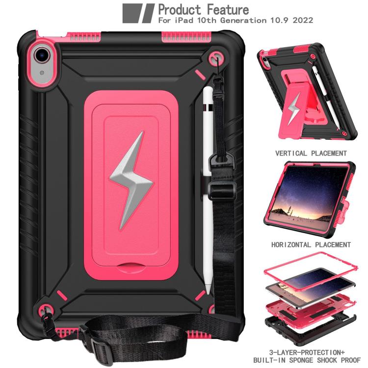 For iPad 2025 / 2022 Armor Bolt Shape Holder Silicone Hybrid PC Tablet Case