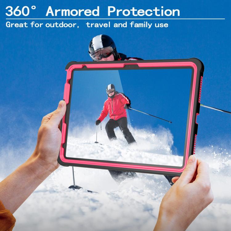 For iPad 2025 / 2022 Armor Bolt Shape Holder Silicone Hybrid PC Tablet Case