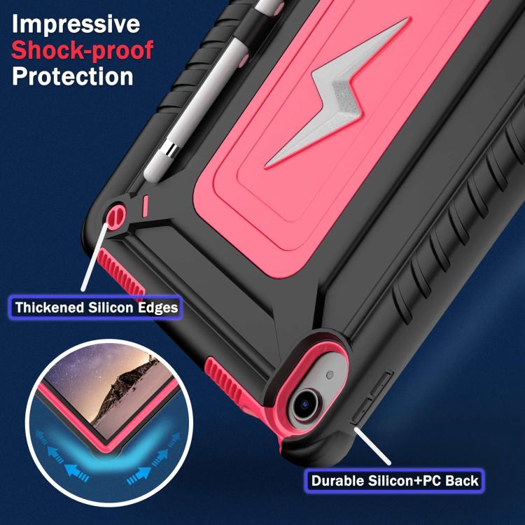 For iPad 2025 / 2022 Armor Bolt Shape Holder Silicone Hybrid PC Tablet Case