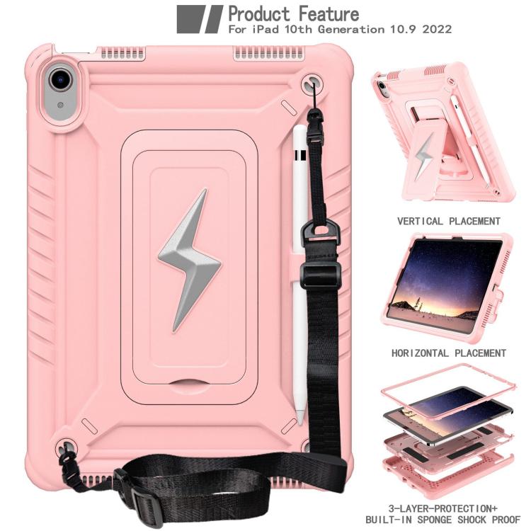 For iPad 2025 / 2022 Armor Bolt Shape Holder Silicone Hybrid PC Tablet Case