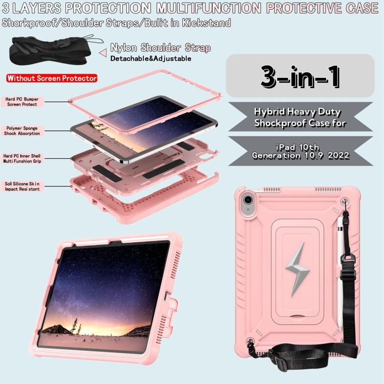 For iPad 2025 / 2022 Armor Bolt Shape Holder Silicone Hybrid PC Tablet Case
