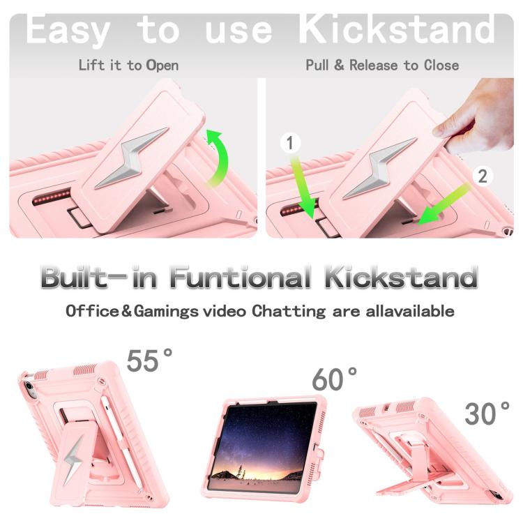 For iPad 2025 / 2022 Armor Bolt Shape Holder Silicone Hybrid PC Tablet Case