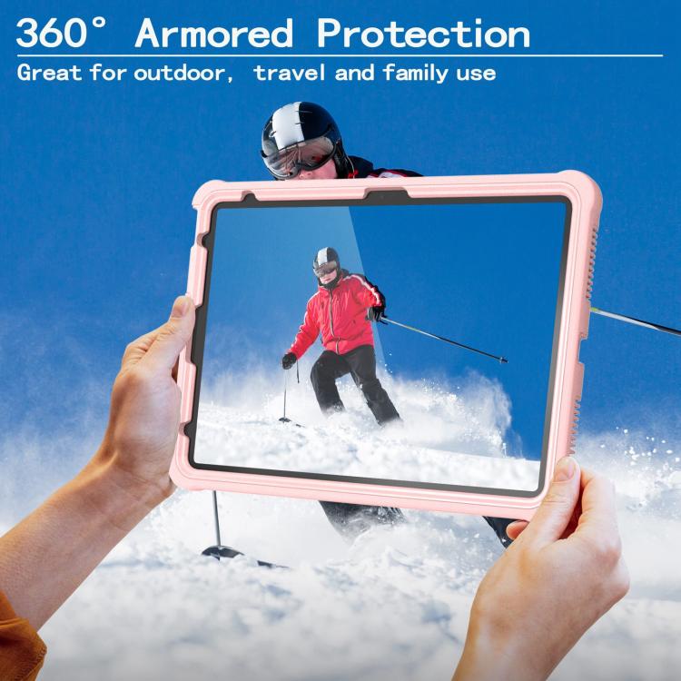 For iPad 2025 / 2022 Armor Bolt Shape Holder Silicone Hybrid PC Tablet Case