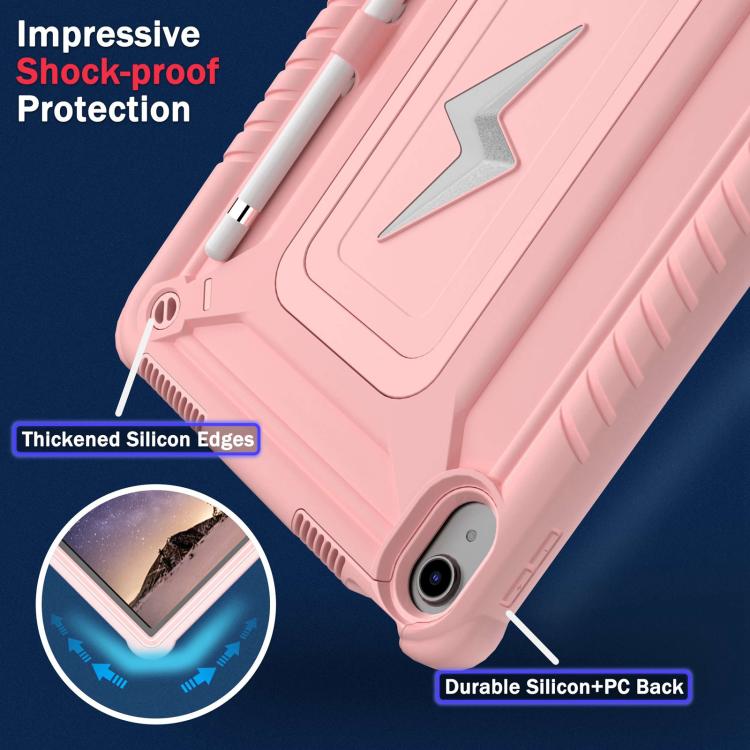 For iPad 2025 / 2022 Armor Bolt Shape Holder Silicone Hybrid PC Tablet Case