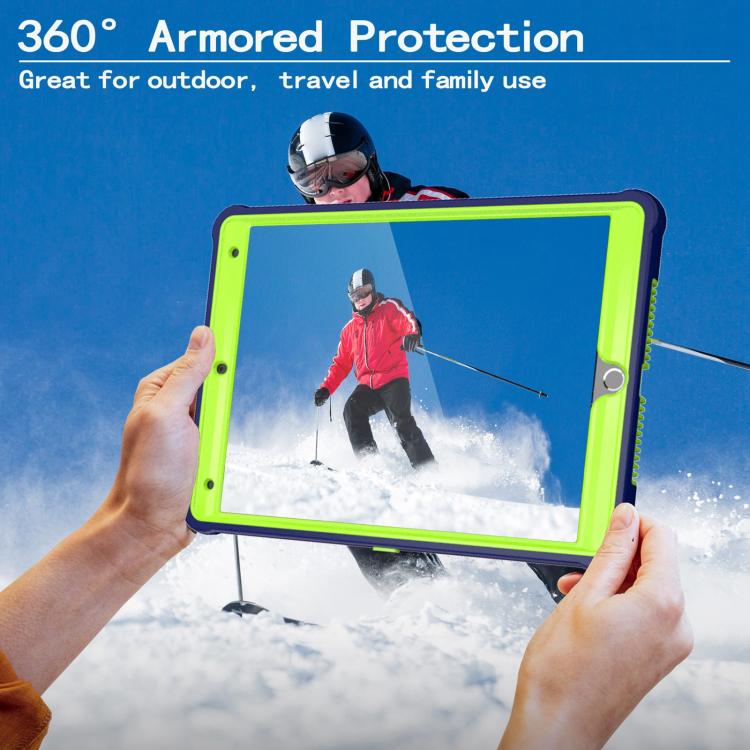 For iPad 10.2 2021 / 2020 / 2019 Armor Bolt Shape Holder Silicone Hybrid PC Tablet Case