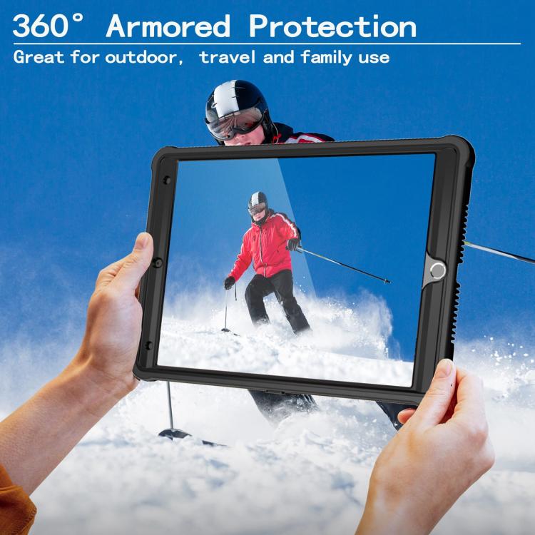 For iPad 10.2 2021 / 2020 / 2019 Armor Bolt Shape Holder Silicone Hybrid PC Tablet Case