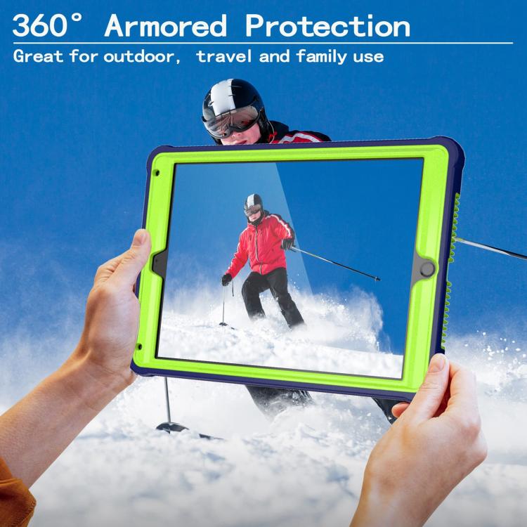 For iPad 9.7 2018 / Air / Air 2 Armor Bolt Shape Holder Silicone Hybrid PC Tablet Case