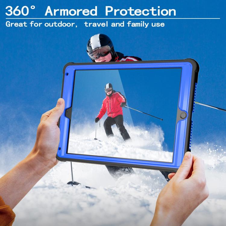For iPad 9.7 2018 / Air / Air 2 Armor Bolt Shape Holder Silicone Hybrid PC Tablet Case