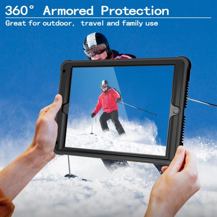 For iPad 9.7 2018 / Air / Air 2 Armor Bolt Shape Holder Silicone Hybrid PC Tablet Case