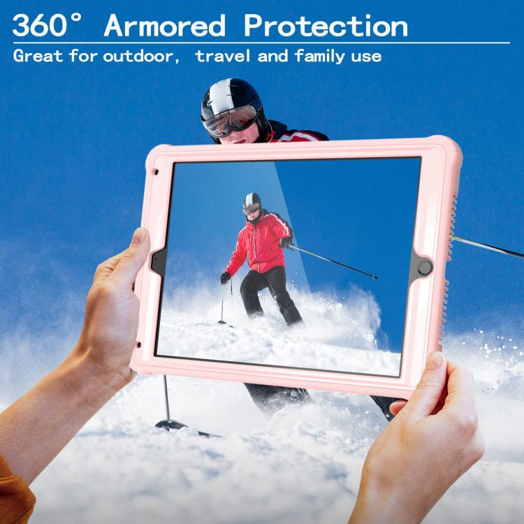 For iPad 9.7 2018 / Air / Air 2 Armor Bolt Shape Holder Silicone Hybrid PC Tablet Case