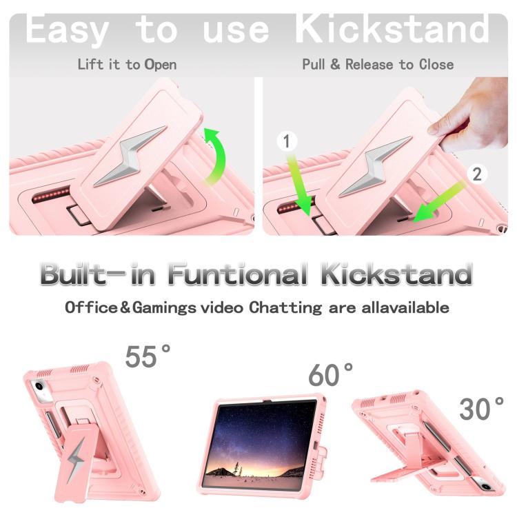 For Lenovo Tab M11 / Xiaoxin Pad 11 2024 Armor Bolt Shape Holder Silicone Hybrid PC Tablet Case