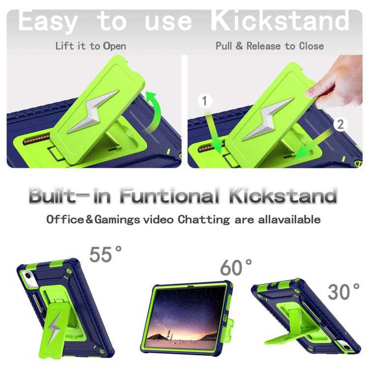 For Lenovo Tab M11 / Xiaoxin Pad 11 2024 Armor Bolt Shape Holder Silicone Hybrid PC Tablet Case