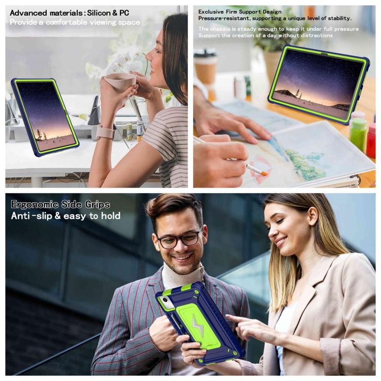 For Lenovo Tab M11 / Xiaoxin Pad 11 2024 Armor Bolt Shape Holder Silicone Hybrid PC Tablet Case
