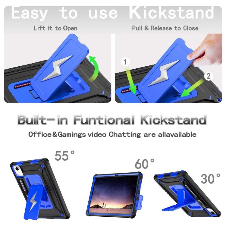 For Lenovo Tab M11 / Xiaoxin Pad 11 2024 Armor Bolt Shape Holder Silicone Hybrid PC Tablet Case