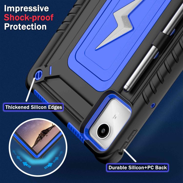 For Lenovo Tab M11 / Xiaoxin Pad 11 2024 Armor Bolt Shape Holder Silicone Hybrid PC Tablet Case