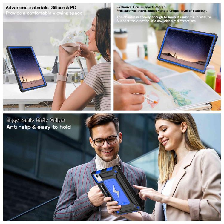 For Lenovo Tab M11 / Xiaoxin Pad 11 2024 Armor Bolt Shape Holder Silicone Hybrid PC Tablet Case