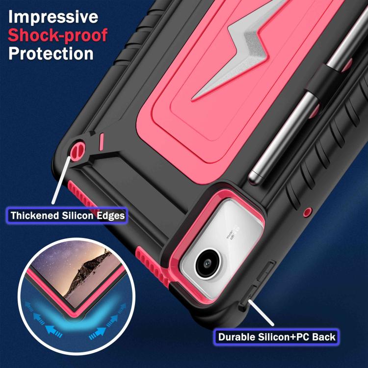 For Lenovo Tab M11 / Xiaoxin Pad 11 2024 Armor Bolt Shape Holder Silicone Hybrid PC Tablet Case