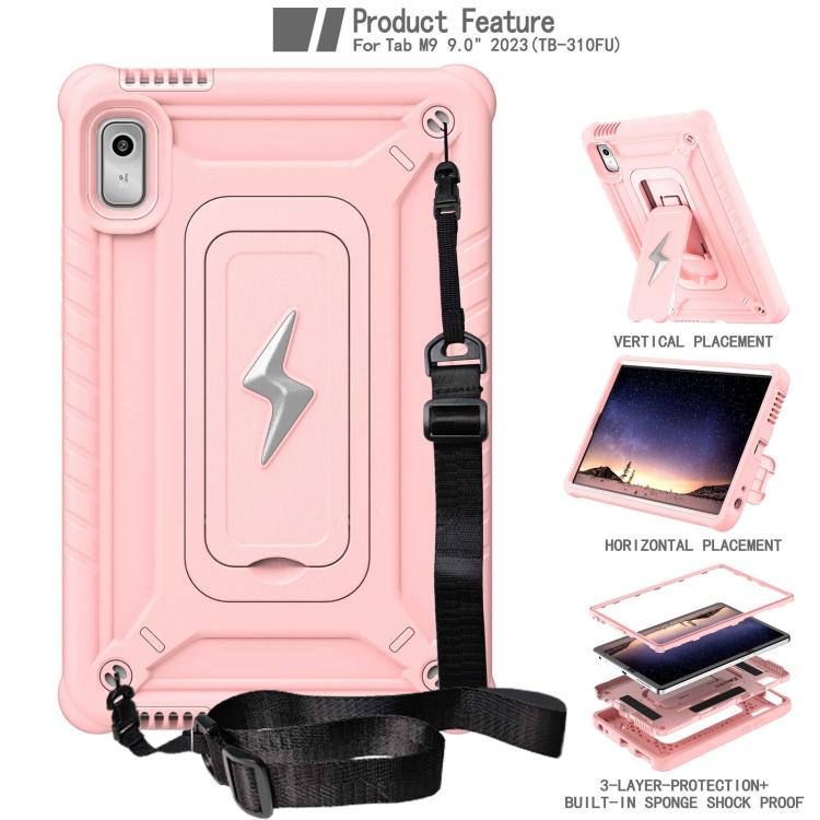 For Lenovo Tab M9 2023 Armor Bolt Shape Holder Silicone Hybrid PC Tablet Case