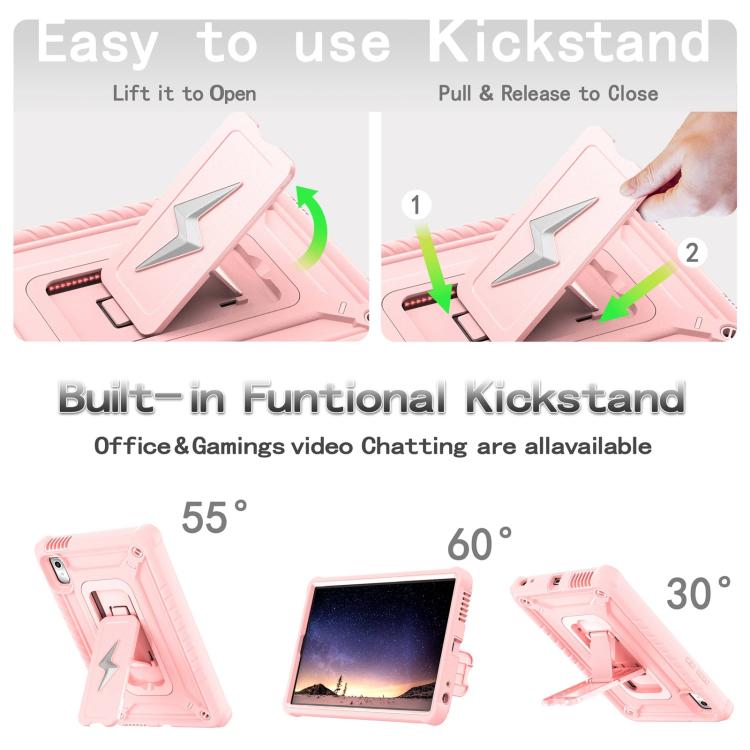 For Lenovo Tab M9 2023 Armor Bolt Shape Holder Silicone Hybrid PC Tablet Case