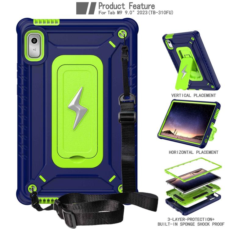 For Lenovo Tab M9 2023 Armor Bolt Shape Holder Silicone Hybrid PC Tablet Case
