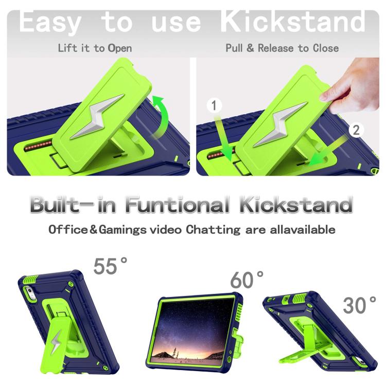 For Lenovo Tab M9 2023 Armor Bolt Shape Holder Silicone Hybrid PC Tablet Case